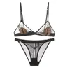 Women Bra Gathering Ultra Thin Sexy Bra Women Underwear Lace Embroidered Triangle Cup Comfortable Casual Set