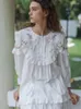 Women's Blouses Women Tops Spring Summer Victorian Vintage Antique Exquisite Embroidery Cotton White Shirts/Blouses Camisas De Mujer