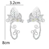 Boucles d'oreilles à dos pour femmes et filles, 1 pièce, joli bijou à fleur ajourée, elfe, Non Piercing, oreille gauche droite, manchette, accessoires de mode