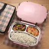 304 Rostfritt stål Thermos Lunch Box For Kids Grey Bag Set Bento Box Läcksäker japansk stil matbehållare termisk lunchlåda C18291A