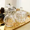 Butelki do przechowywania przezroczysty kryształowy słoik szklany z wykwintnym wytłoczonym ptakiem motylki cukierki ślubne biżuteria