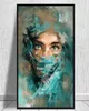 Paintings Abstract Woman Portrait With Green Veil Canvas Painting Poster And Prints Watercolor Wall Art Pictures Living Room Home 3420949