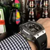Designer Ri mliles Luxe horloges Automatisch mechanisch horloge Richa Milles Zwitsers uurwerk Saffierspiegel Geïmporteerde rubberen horlogeband Heren sportmerkhorlogesAJS6