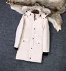 Projektantka damska kurtka kanadyjska marka mody mody Long Coat duży kieszeń futrzany kołnierz termiczny jesień i zima duże wiatroodporne ubrania parowe