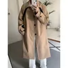 Men's Trench Coats Streetwear Loose Long Male High Windbreaker Men's Outerwear Oversize Casual Street Black Jacket Vintage