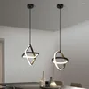 Lustres Moderne LED Pendentif Luminaires Noir Blanc Plafond Suspension Lampe Salle À Manger Cuisine Lustre Suspension