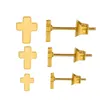 Studörhängen Rostfritt stål Set Cross Heart Round Star Moon Earring for Women 18K Gold Plated Color Combination Minimalistiska smycken