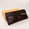 Josephine Wallet Quality Frauen Mode lange Brieftasche in klassischen braunen Leinwand Leder abnehmbare Reißverschlüsse für Münzen Staub B2728