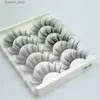 False Eyelashes QSTY 5 Pairs 3D Mink Hair False Eyelashes Thick Curled Full Strip Lashes Eyelash Extension Fashion Women Eyes Makeup Q231129