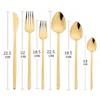 Geschirr-Sets 30-teiliges Goldgeschirr-Set 18/10 Edelstahl Besteck Messer Gabel Löffel Western Home Silberbesteck Besteck