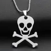 1pcs Stainless steel pirate clown skull horror scary mask sign pendant necklace skeleton Women men gift necklace jewelry253C