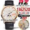 AZF MASTER Ultra Thin 1362520 Cal.925 Automatisk herrar Titta på Moon Fas Datum 39mm Rose Gold Case White Dial Brown Leather Strap Super Edition TrustyTime001Watches