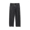 Jeans da uomo grigio blu nero larghi uomo moda retrò Harajuku dritto streetwear pantaloni in denim larghi hip-hop pantaloni da uomo