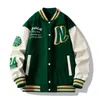 Herrjackor manlig college student baseball bomber jacka hip-hop harajuku ben bokstav lapp arbete läderjacka gatan kläder kvinnliga unisex college jacka 231129