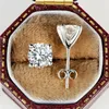 Ear Mankiet Anziw 100 925 Sterling Srebrne złote kolczyki stadnin 65 mm D Color 4 Claw Classic Jewelry For Women Girl Prezent 231129