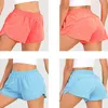 Lu yoga lu-008 dames sport high taille shorts anti light nep twee stukken yoga rennen fitness ademende zweet-absorberende shorts leggings