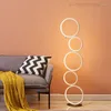 Lampadaires Lampe d'art nordique LED Chambre circulaire moderne Étude de chambre Design créatif Anneau noir/blanc