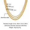 Ins Fashion 18K Gold Stated Stal nierdzewna 3 mm 4 mm 5 mm szerokość Skręcona łańcuch łańcuchowa naszyjnik
