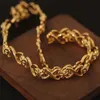 Charms Heart Link Bezpośrednia naszyjnik Spersonalizowany stal nierdzewna Tekstrutowa łańcuch 18K Gold Gold Jewelry Eid Prezent dla kobiet 231128
