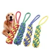 Jouets pour chiens à mâcher 1 PC jouet pour chien carotte noeud corde balle coton corde haltère chiot nettoyage dents jouet à mâcher Durable tressé résistant aux morsures fournitures pour animaux de compagnie 231129