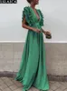 Casual Dresses Deep V Neck Formal For Women 2023 Elegant Big Swing Ruffles Sleeve Summer Holiday Evening Long Dress Sexig Clubwear