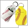 Party Favor Neoprene Er Baseball Softball Keychains Chapstick Holders For Hand Sanitizer Bottle Gel Holder Sleeve Key Chain Ri Drop Dhoby