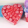 Fleurs décoratives 24 pièces/boîte savon créatif Rose fleur en forme de coeur coffret cadeau fête des mères saint valentin pour petite amie