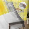 Tenda pittura a olio astratta geometrica gialla voile tende trasparenti soggiorno finestra tulle cucina camera da letto tende decorazioni per la casa