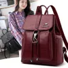 Mulheres de luxo mochila viagem do vintage couro macio grande capacidade bookbag sacos escolares alta qualidade para meninas adolescentes 220210250u