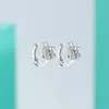 Hoop Earrings Classic 925 Sterling Silver Real 1 Carat 6.5mm Moissanite For Women Sparkling Wedding Fine Jewelry Gifts