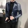 Garnitury męskie Blazers wysokiej jakości styl brytyjski przystojne mężczyźni Ubranie proste Slim Fit Formal Wear Kuitułowe kurtki S3XL 231128
