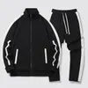 Mens Tracksuits Outono Moda Listrado Homens Tracksuit Set Manga Longa Jaqueta Sweatpants Solto Casual Esporte Terno Harajuku Sportswear 231129