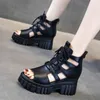 Сандалии Sandal Roma Tipis Berlubang Musim Panas Wanita Baru Cocok Untuk Semua Sepatu Platform Hak Tinggi Wedge