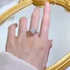 Classical Six Claw Wedding Rings Fine Jewelry Real 100%925 Sterling Silver Round Cut Natural Moissanite Diamond High Quality Women Band Ring Gift Never Fade