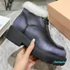 designer womens fashion trend thick soled wool short boots