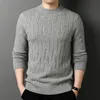 Męskie swetry Zhuishu marka High End Jacquard okrągły sweter dla mężczyzn dla mężczyzn jesienne zimowe mody luksusowe ubranie dzianinowe ubranie męskie 231128