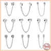 925 perles de charme accessoires fit pandora charms bijoux de haute qualité bijoux cadeau en gros mousseux clair étincelle princesse chaîne de sécurité