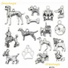 Charms Graceangie 15Pcs/Lot Mixed Puppy Dog Charms Jewelry Making Necklace Pendants Bracelet Findings Diy Accessory Drop Delivery Jewe Dhfjh