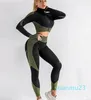 Yoga Outfit Seaml Yoga Suit Piece Set Femmes Sports Fitn Wear Gym Sports Suit Yoga Wear Entraînement Courir Porter Leggings Costume Femmes