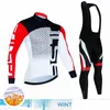 Cykeltröja sätter Pro Winter Thermal Fleece Set Long Sleeve Bicycle Clothing Mtb Bike Wear Maillot Ropa Ciclismo Drop Delivery Sport Dhltb