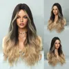 Synthetic Wigs Wave Curly Long Wig Women's Fashion Center Long Hair ffy Natural Large Wave Sexy Long Curly Hair