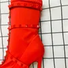 Sandals 2023 Fashion Luxury Women 115cm High Heels Boots Fetish s Silk Sock Boots Stiletto Ankle Boots Scarpins Studded Red Shoes J230428