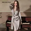 MECHCITIZ Sexy Silk Satin Sleepwear Bride&Bridemaid Wedding Robe Gown Solid Lace Kimono Bathrobe Women Casual Home Night Dress 210321B