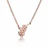 Colar de colares pendentes delicados colar de declaração de folhas de folha para mulheres de ouro rosa/ouro clavícula gargantilha de aço inoxidável N2612