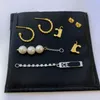 CELI avec coffret de luxe en or Stud Designer boucle d'oreille pour femmes cerceau lettre haute qualité Arc de Triomphe perle boucles d'oreilles collier Bracelet bijoux cadeaux de fiançailles