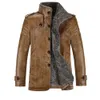 Vestes pour hommes hiver chaud rétro Faux cuir moto Rider manteaux pardessus polaire doublé Trench vêtements d'extérieur manteau à revers 231128