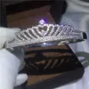 Vecalon Female Crown Bracelet Pave الإعداد 5A الزركون CZ أبيض مملوءة الزفاف بزوج الزفاف للنساء المجوهرات الأم 299 م