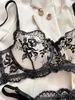 Conjunto sexy Ellolace Lencería elegante Bordado de encaje Hada Ropa interior de tul sin costuras Ver a través de conjuntos exóticos Floral Hermosa Bilizna 231129