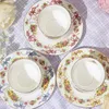 Gereedschap Franse retro kop en schotel Set Smart Bow Memorial Day Kleur Keramiek Koffiekopje Klassieke Bone China Mok Theekopje Vakantiecadeau