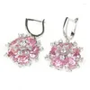 Orecchini pendenti SHUNXUNZE Goccia per donna Bohemian Flash Sale Viola Rosa Cubic Zirconia Accessori per gioielli Placcato rodio R509 R512